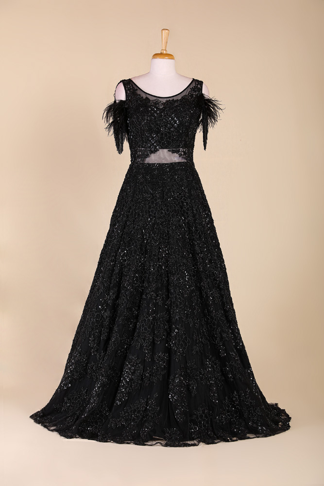 dark grey gown